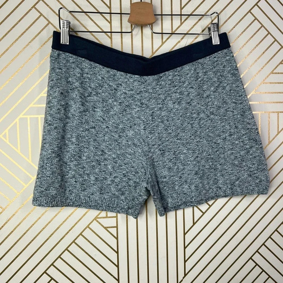 Naadam High Waisted Knit Bike Shorts in Light Blue Cotton Cashmere Size US Large - Picture 2 of 12